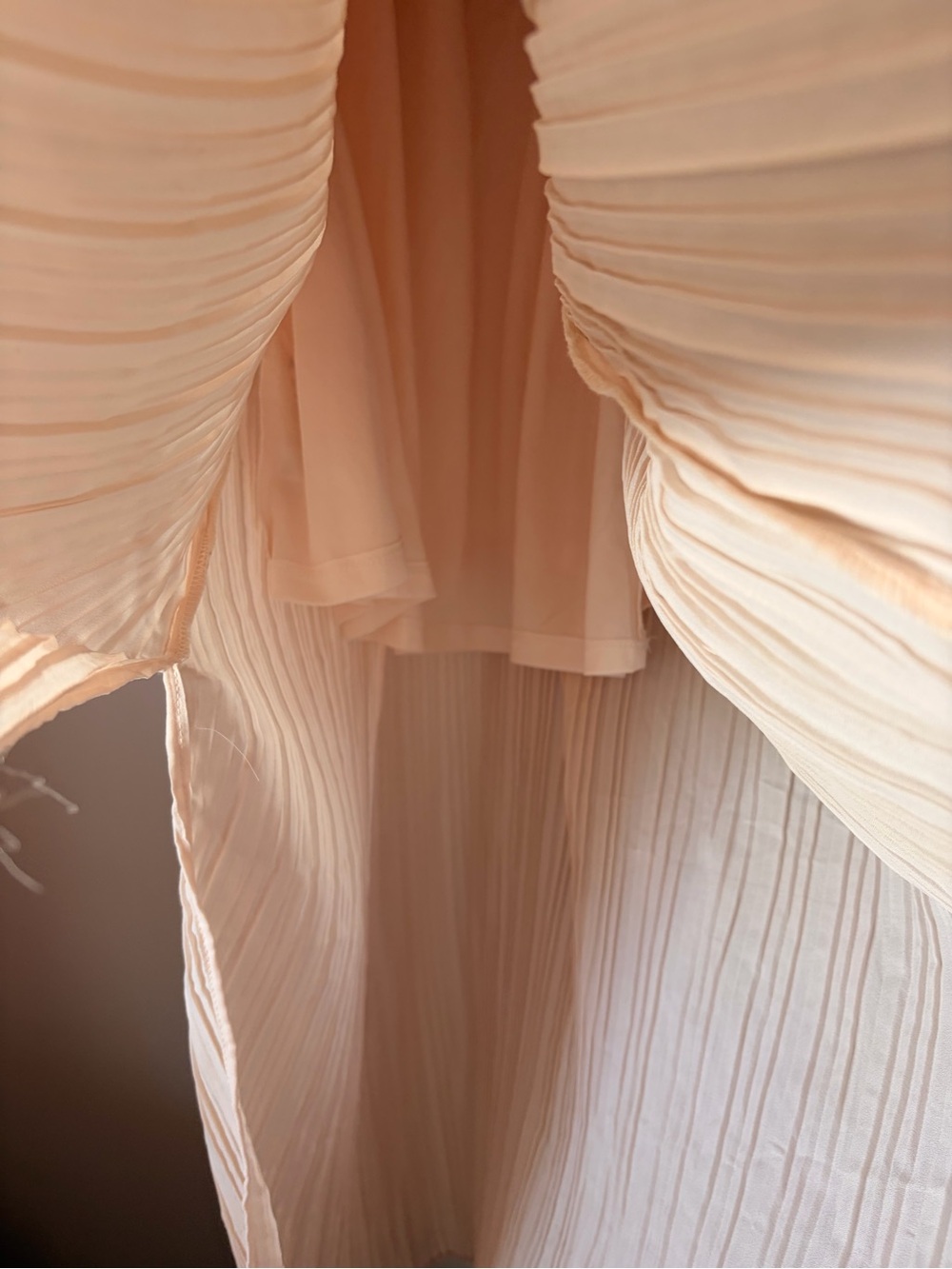 Nasty Gal Pleated V-Neck Ruffle-Waist Midi Dress in Blush - Picture 5 of 5